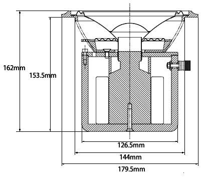 170mm励磁型スピーカー寸法